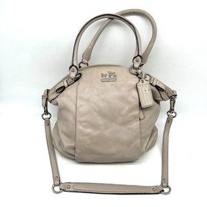 Coach Madison Leather Sophia Tan Gold Zip Satchel Shoulder Purse Bag F1193-18641